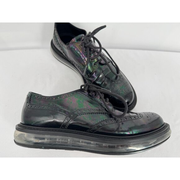 Prada Derby Levitate Black Leather Brogue Air Sole Lace Up Shoes Mens Sz 8 USA - Picture 6 of 15